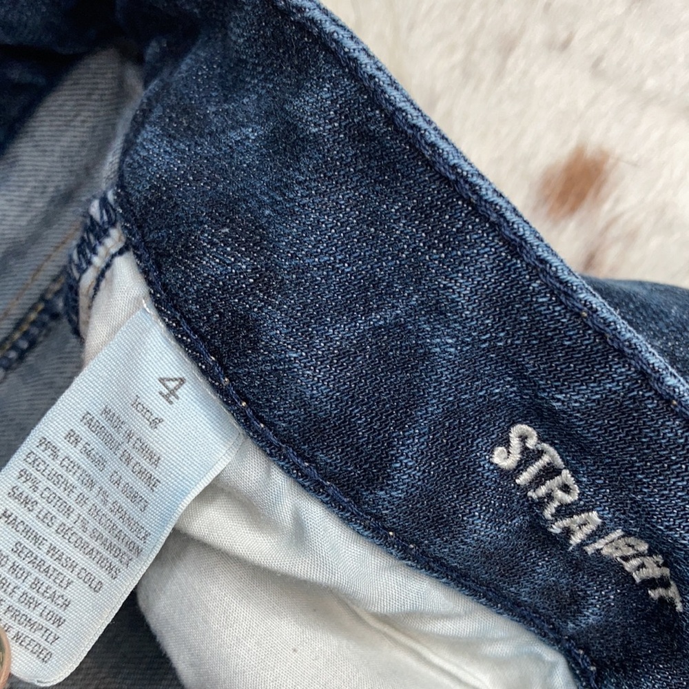 American Eagle Stretch Straight Jeans Sz 4 long - Picture 3 of 4